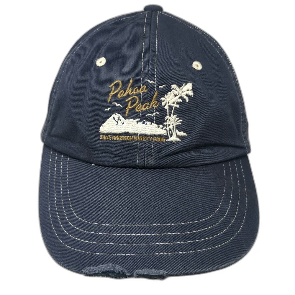 Old Navy Baseball Cap Blue OSFM Pahoa Peak Embroidered Contrast Stitching Hat